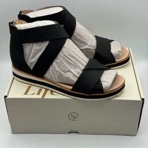 LifeStride Zoom Black Slingback Sandals 10W